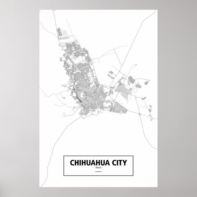 Chihuahua City, Mexiko (svart på vitt) Poster (Framsidan)