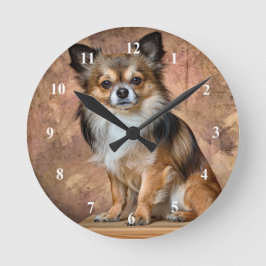 Chihuahua Clock Rund Klocka