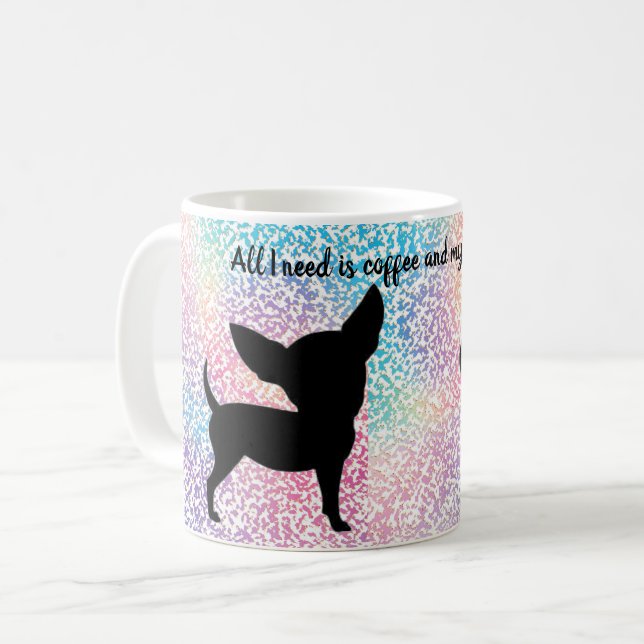Chihuahua Coffee Mugg Chi Älskare Gift (Framsida vänster)