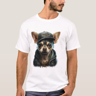 Chihuahua Coola Hund Rap Hip-Skutt Gangster T Shirt