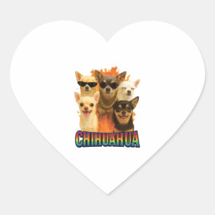 Chihuahua Copy Hjärtformat Klistermärke