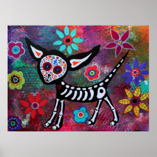 CHIHUAHUA COUPLE DAY OF THE DEAD POSTER