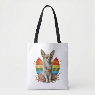 Chihuahua Cute Hund Benice Flowers Girl Tygkasse