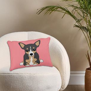 Chihuahua Cute Tri-Färg Chihuahua Ro Prydnadskudde