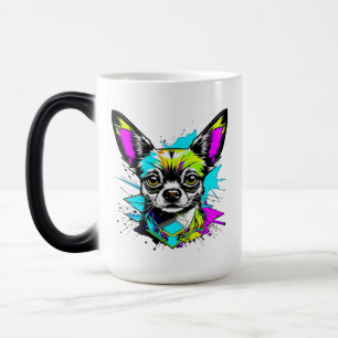 Chihuahua Cyberpunk stil Art Chi Mamma Magisk Mugg