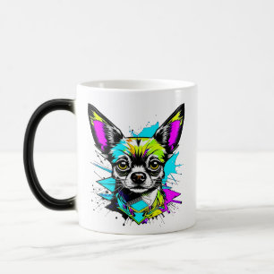 Chihuahua Cyberpunk stil Art Chi Mamma Magisk Mugg