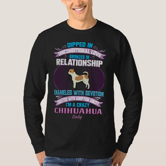 Chihuahua Dam I M A Crazy Chihuahua Dam T Shirt (Framsida)
