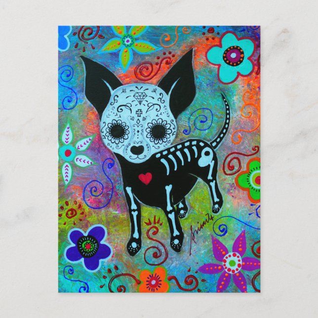 CHIHUAHUA DAY OF THE DEAD PERRO VYKORT (Framsida)