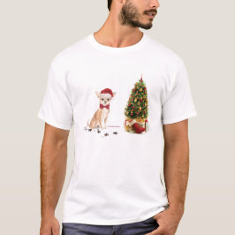 Chihuahua Den fina julen Hund med Träd T Shirt