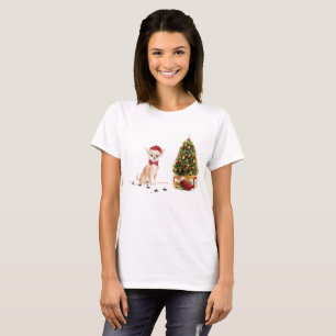 Chihuahua Den fina julen Hund med Träd T Shirt