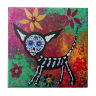 CHIHUAHUA DIAMETER DE LOS MUERTOS BELÄGGA MED KAKELPLATTA