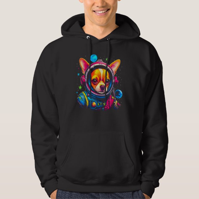 Chihuahua Dog as Astronaut Hoodie (Framsida)