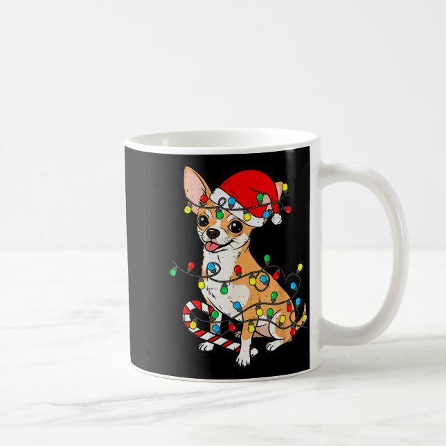 Chihuahua Dog Christmas Lights Santa Xmas Pet Dog  Kaffemugg (Höger)