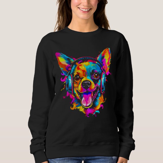Chihuahua Dog DJ Festival T Shirt (Framsida)