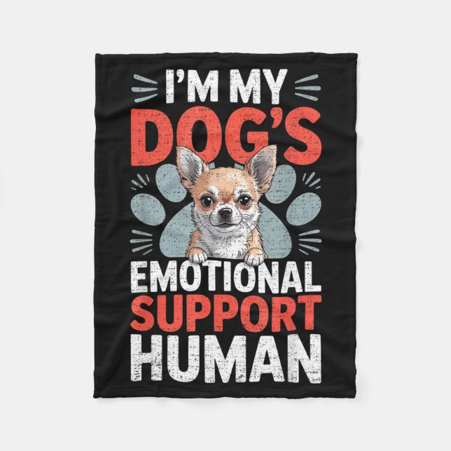 Chihuahua Dog Emotional Suprt Human  Fleecefilt (Framsidan)