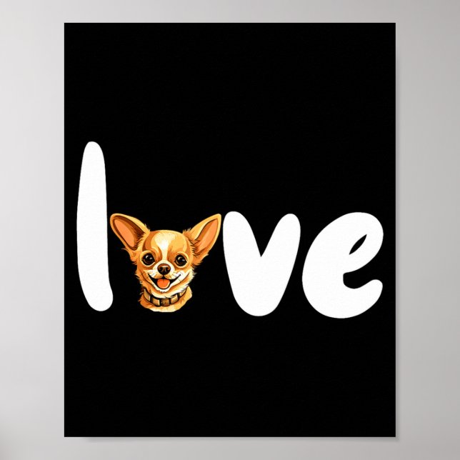 Chihuahua Dog Love For Valentines Day  Poster (Framsidan)
