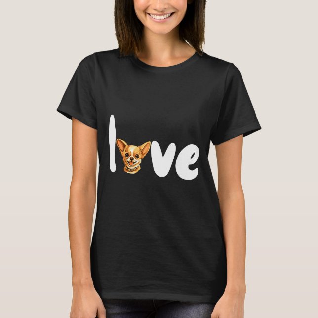 Chihuahua Dog Love For Valentines Day  T Shirt (Framsida)