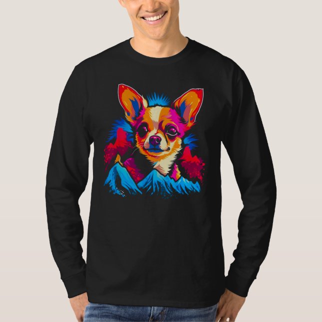Chihuahua Dog Mountain T Shirt (Framsida)