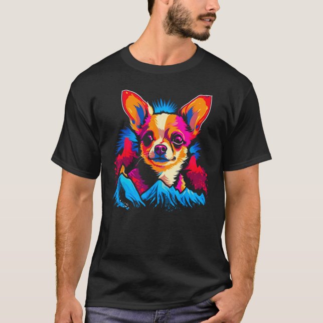 Chihuahua Dog Mountain T Shirt (Framsida)