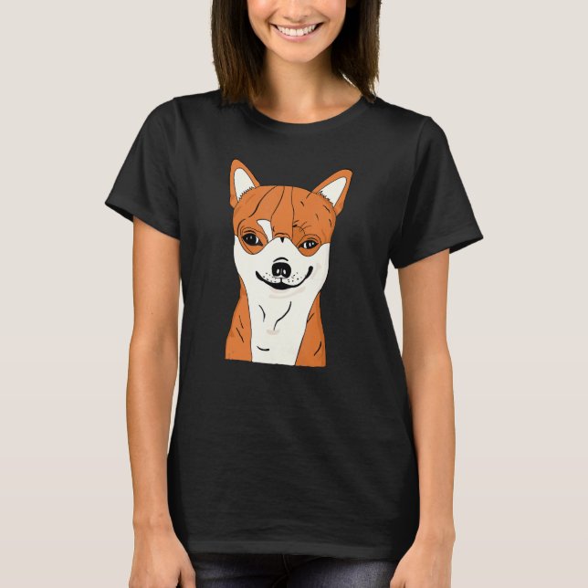 Chihuahua Dog Shirt Funny Chihuahua Smiling Face T Shirt (Framsida)