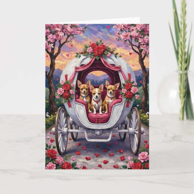 Chihuahua Dog Valentine's Day Kort (Framsida)