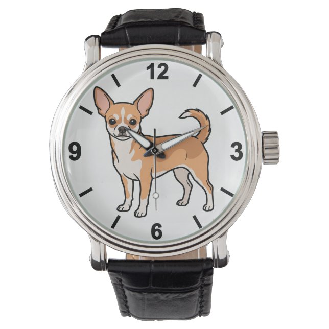 Chihuahua Dog Wrist Watch Cute Pet Style Armbandsur (Framsida)