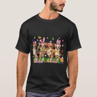 Chihuahua Dogs With Bunny Ears Egg Basket Easter T Shirt