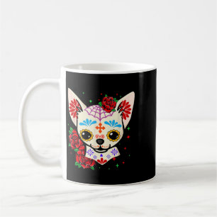 Chihuahua Döskallar Dag Av De Döda Socker Skalle H Kaffemugg