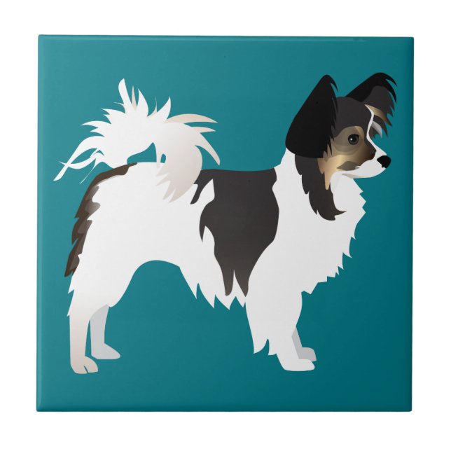Chihuahua eller Papillon Basic Design med lång sma Kakelplatta (Framsidan)