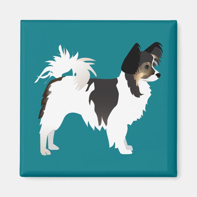 Chihuahua eller Papillon Basic Design med lång sma Magnet (Framsidan)