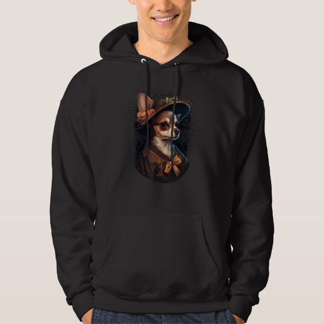 Chihuahua  English Lady Women Dress Dog Great Brit Hoodie (Framsida)
