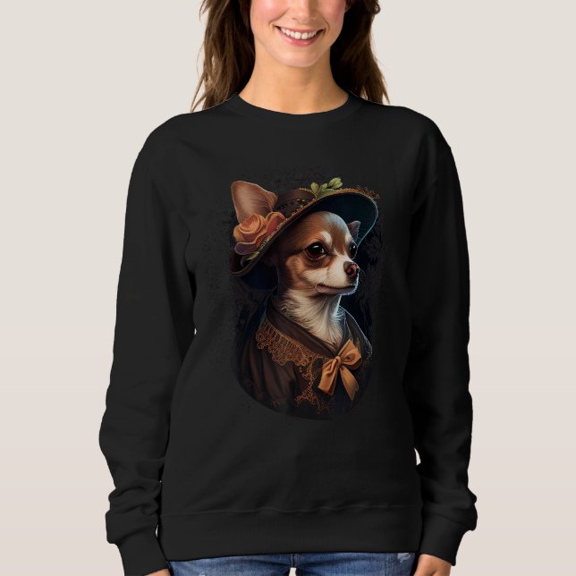 Chihuahua  English Lady Women Dress Dog Great Brit T Shirt (Framsida)