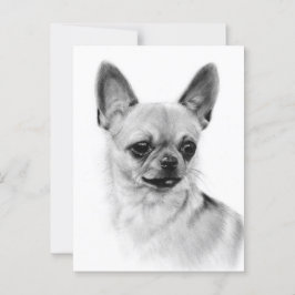 Chihuahua Expression Hand Pasigned Artwork Vykort