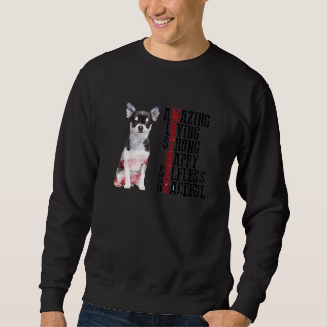 Chihuahua Fantastisk Loving Strong Lycklig Selfles Lång Ärmad Tröja (Framsida)