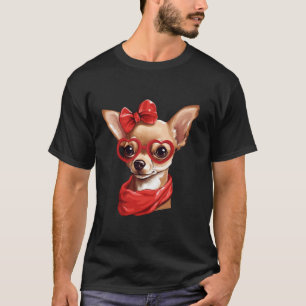 Chihuahua, färgad av rött glas och bredband, Banda T Shirt