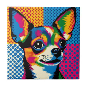 Chihuahua, färgrik Pop Art-stil, Kakelplatta