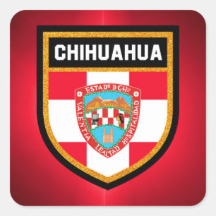 Chihuahua Flagga Fyrkantigt Klistermärke