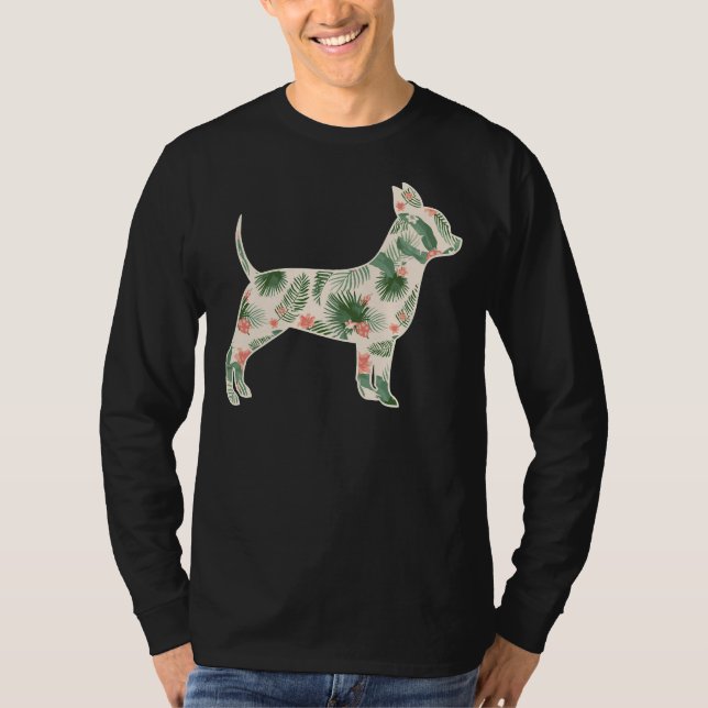 Chihuahua Flower Girl Print Blommigt Hund Hawaiian T Shirt (Framsida)