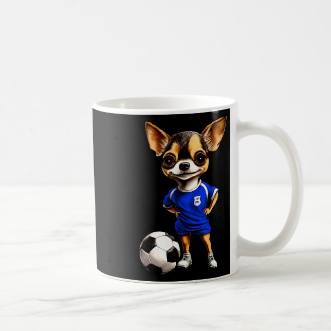 Chihuahua fotboll  kaffemugg (Höger)