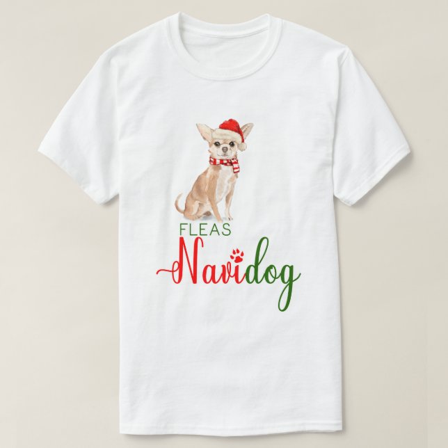 Chihuahua Funny jul Fleas Navidog T Shirt (Design framsida)