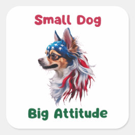 Chihuahua Fyrkantigt Klistermärke