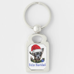 Chihuahua-gåvor Rektangulärt Silverfärgad Nyckelring