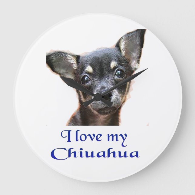 Chihuahua-gåvor Stor Klocka (Framsida)