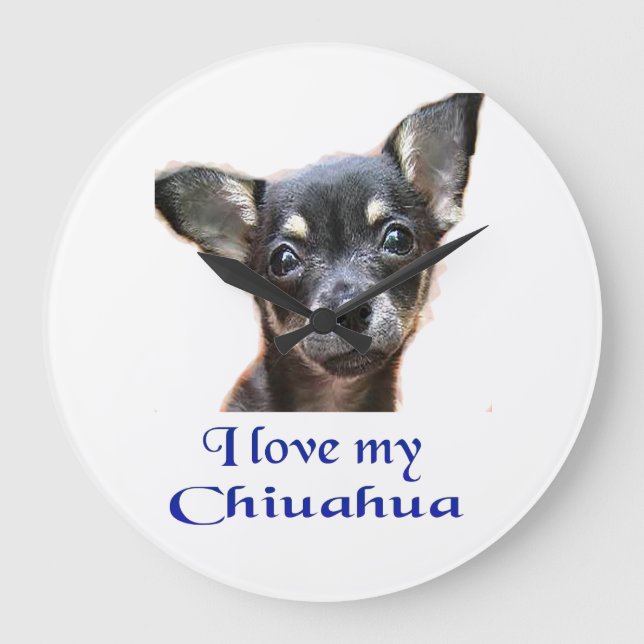 Chihuahua-gåvor Stor Klocka (Framsida)