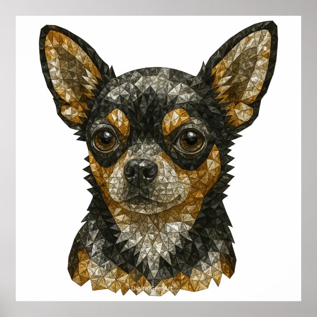 Chihuahua Gemstone Mosaic Art Poster (Framsidan)