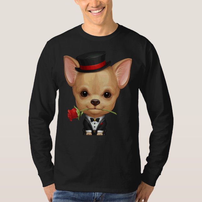 Chihuahua gentleman t shirt (Framsida)