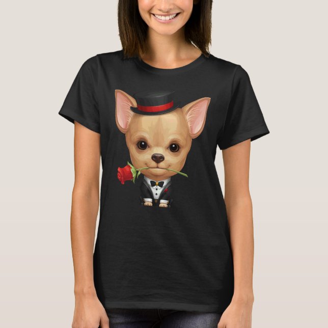 Chihuahua gentleman t shirt (Framsida)