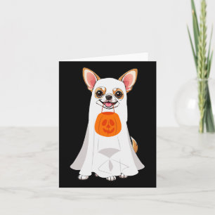 Chihuahua Ghost Pumpkin Halloween Fall Hund älskar Kort