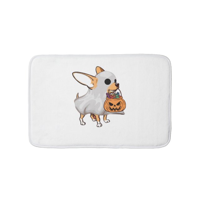 Chihuahua Ghost Pumpkin Halloween Shirt Badrumsmatta (Framsidan)