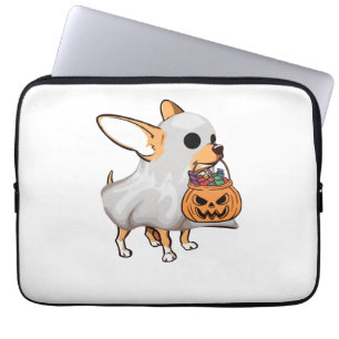 Chihuahua Ghost Pumpkin Halloween Shirt Laptop Fodral
